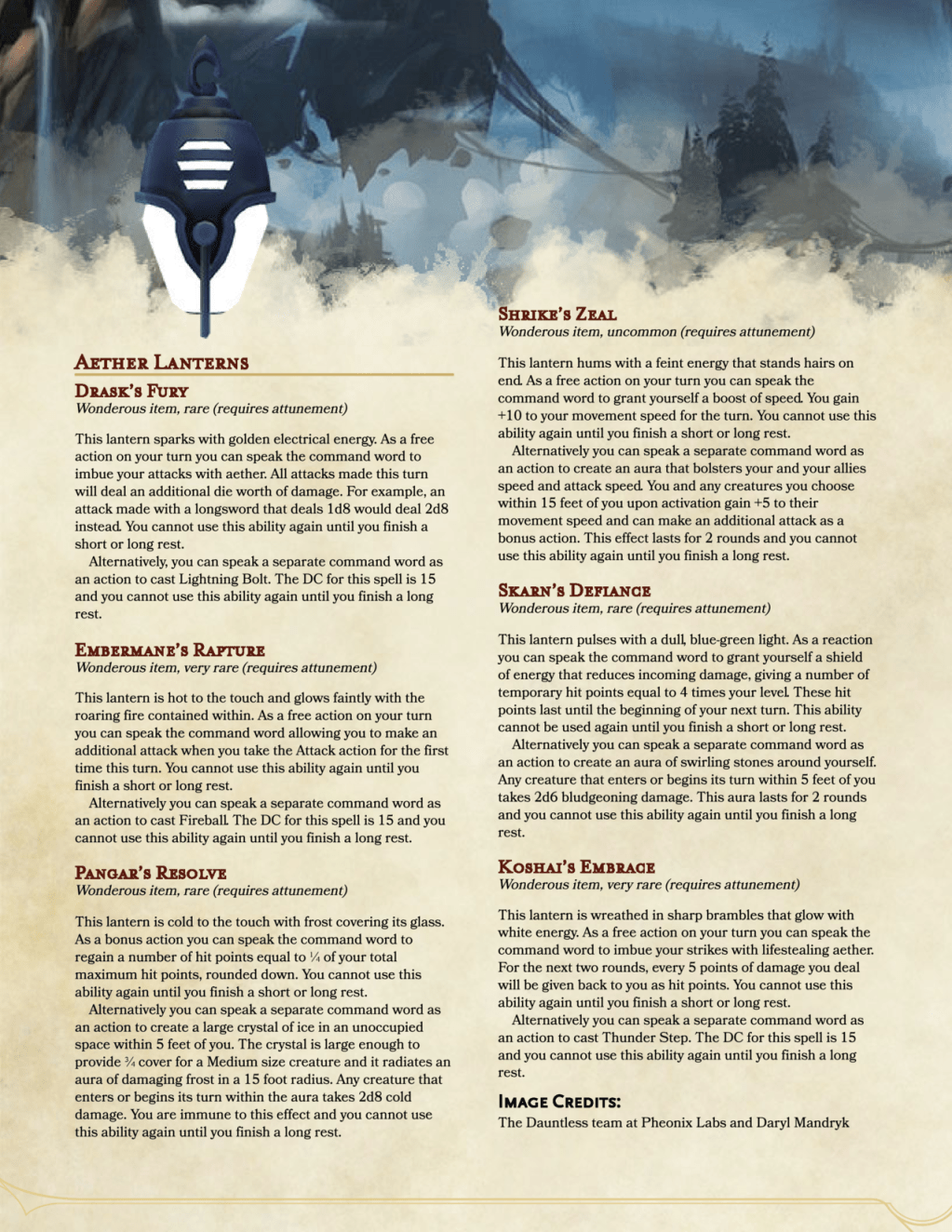 Aether Lanterns 2018