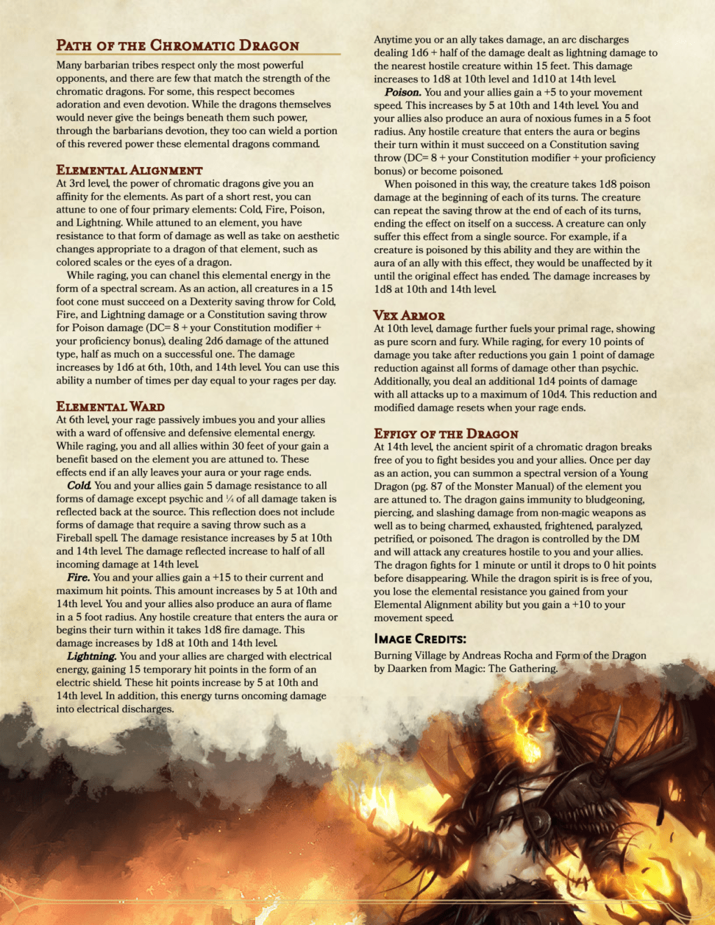 Barbarian Primal Path: Path of the Chromatic Dragon 2018