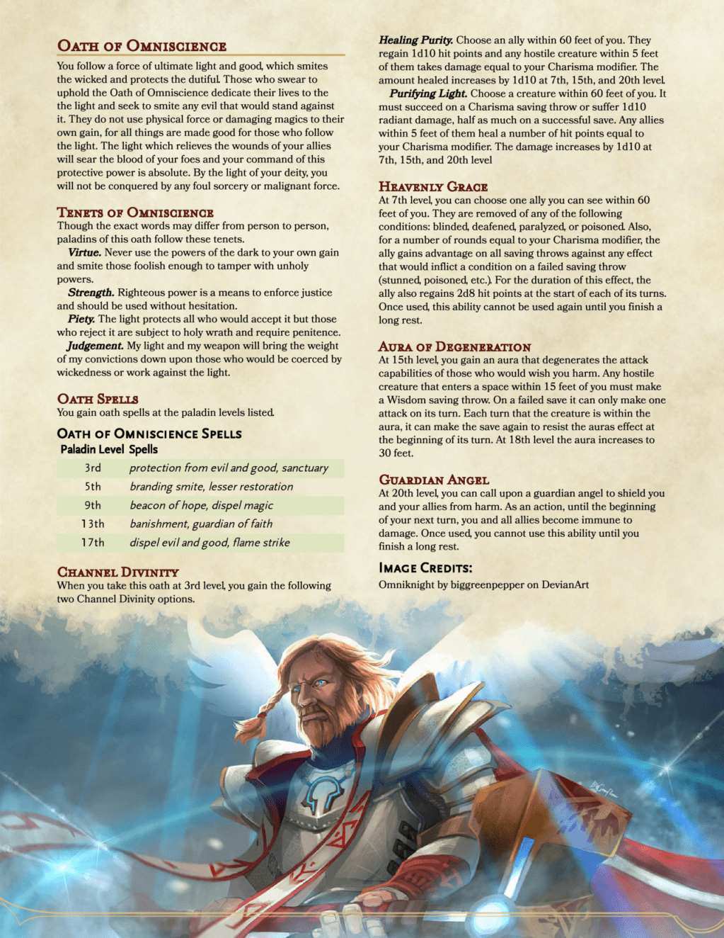 Paladin Sacred Oath: Oath of&nbsp;Omniscience