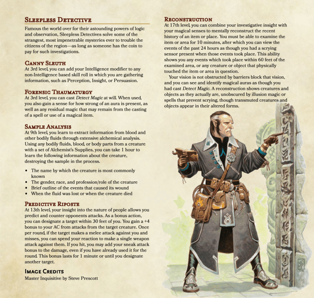 Roguish Archetype: Sleepless Detective