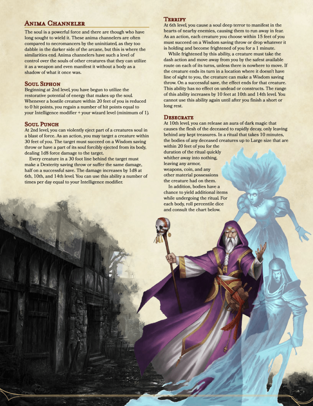 Wizard Arcane Tradition: Anima&nbsp;Channeler