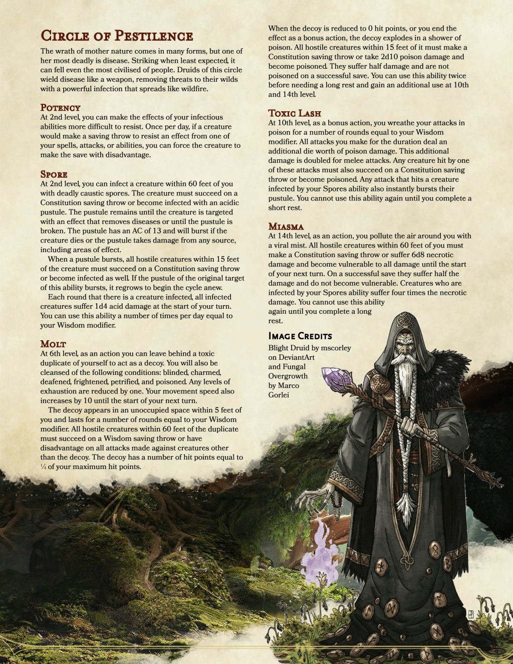 Druid Circle: Circle of&nbsp;Pestilence