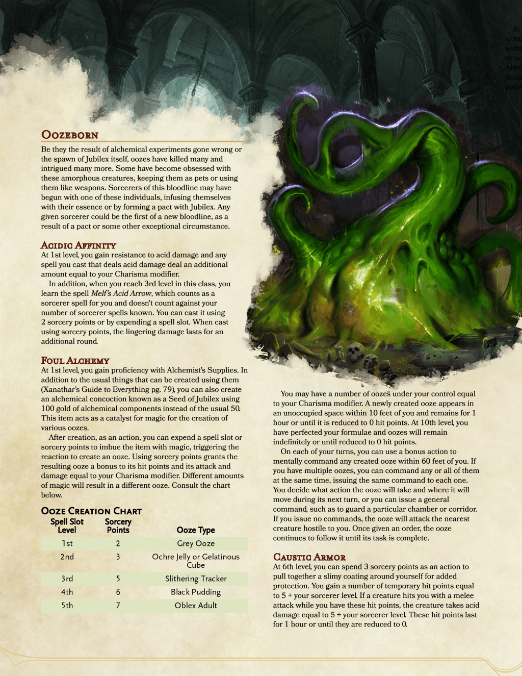 Sorcererous Origin: Oozeborn