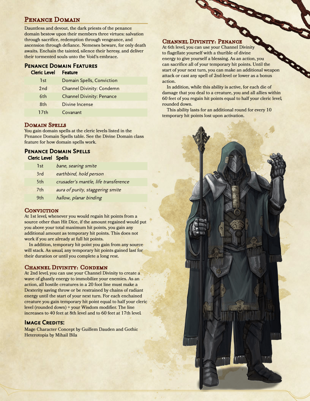 Cleric Divine Domain: Penance&nbsp;Domain