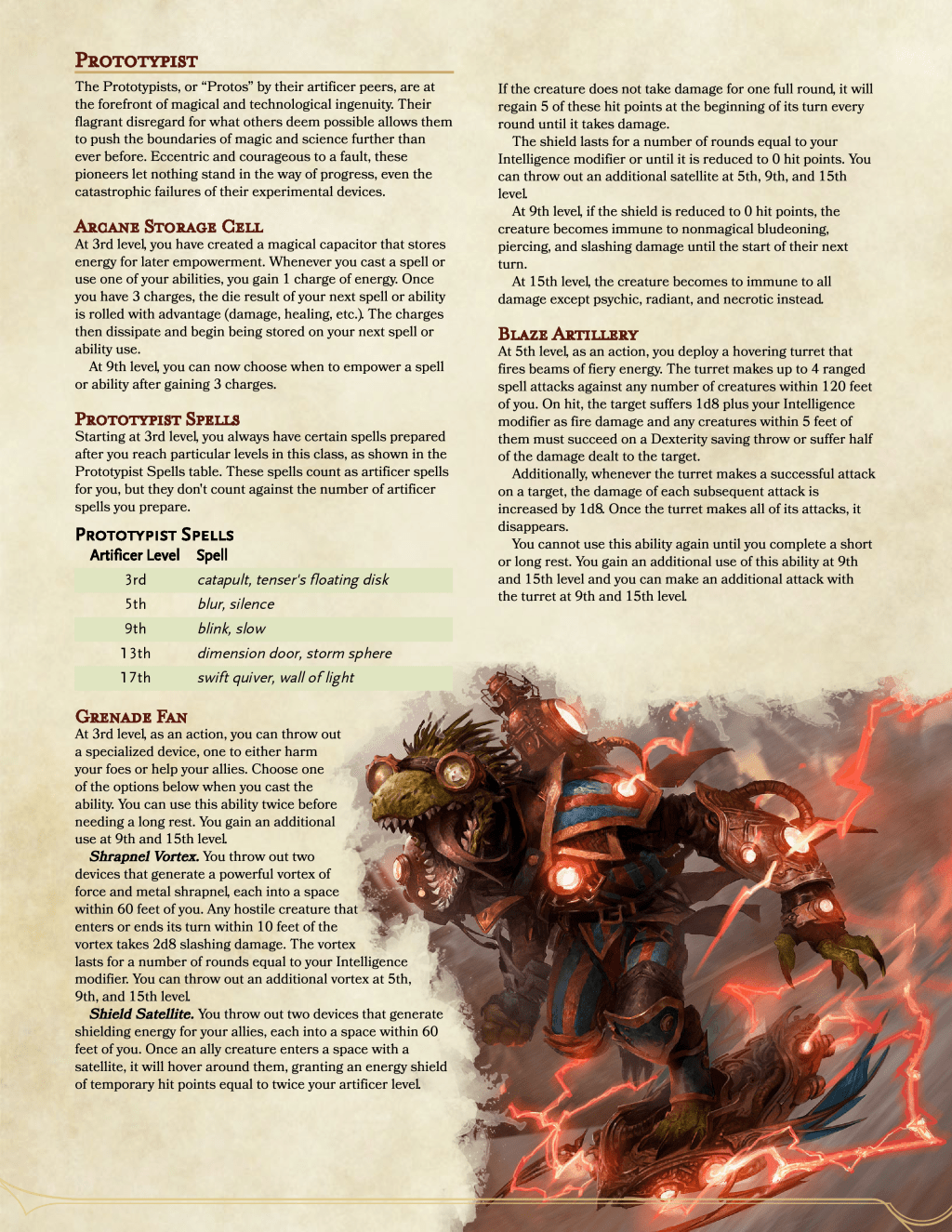 Artificer Specialization: Prototypist