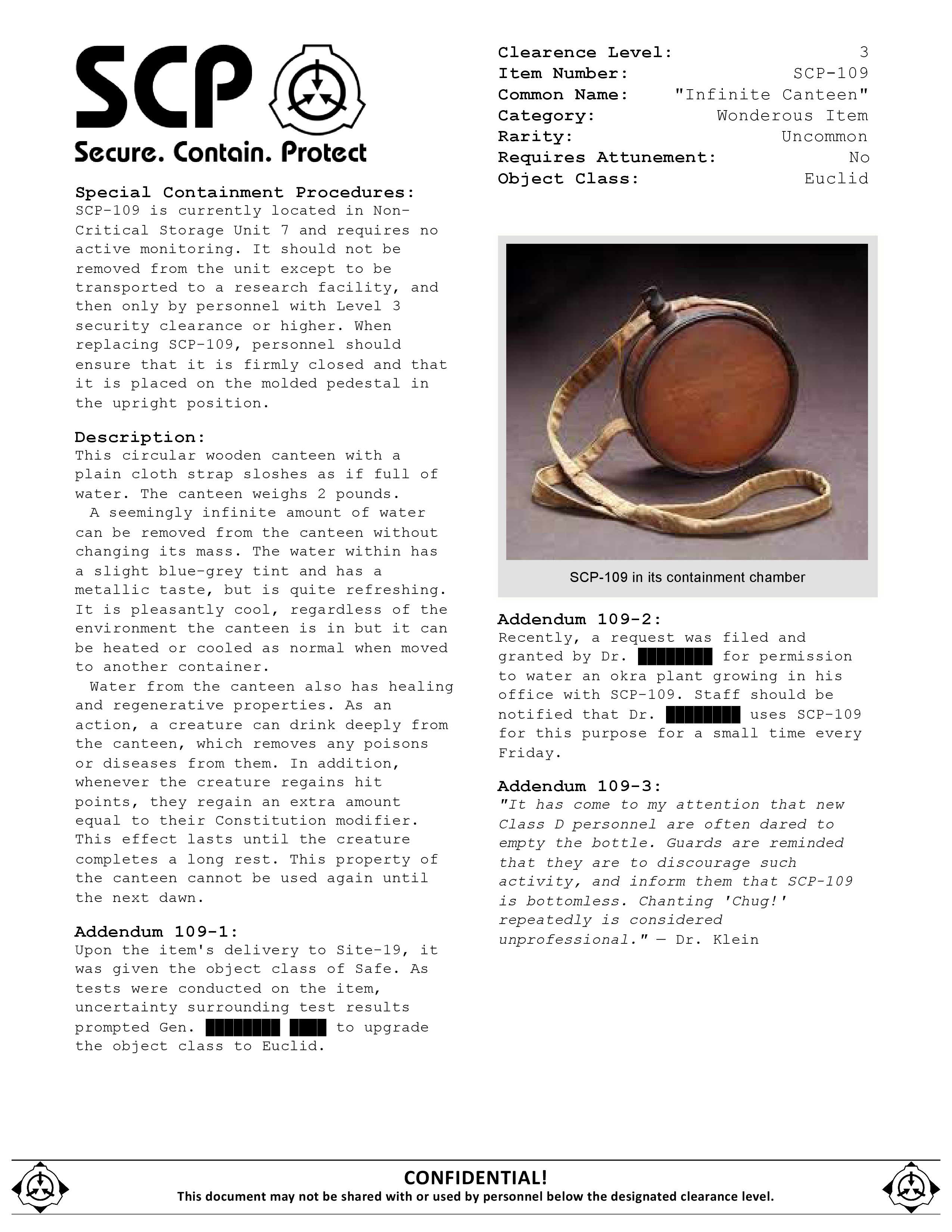 SCP Items: Batch I – The Foundry